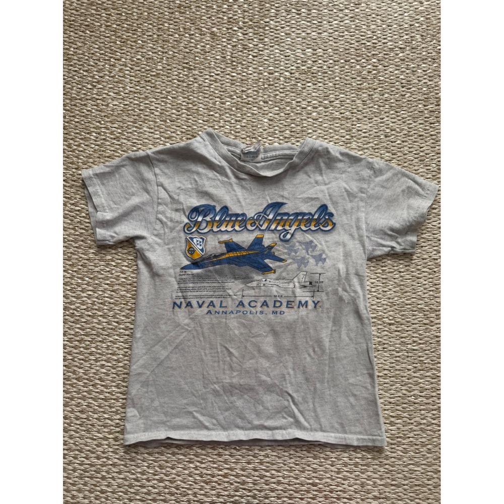 Vintage Blue Angels Naval Academy Annapolis MD Kids Graphic T-Shirt small